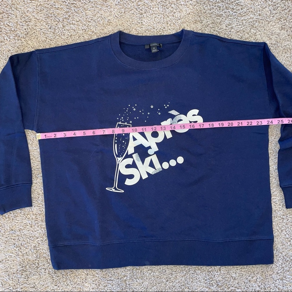 J Crew University Terry "Après Ski" Sweatshirt Navy Size Medium - Picture 9 of 10